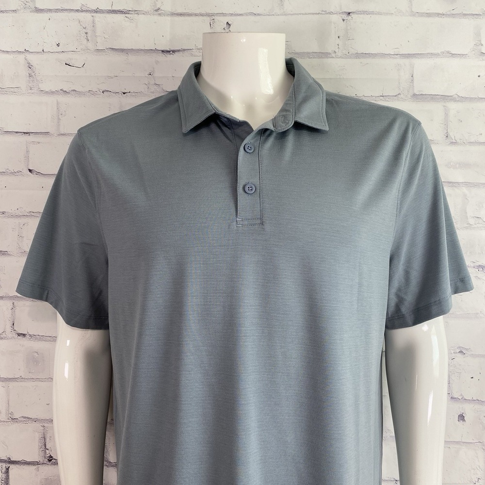 Lululemon‎ Shirt Men's Large Polo Short Sleeve Athleta Performance Gray